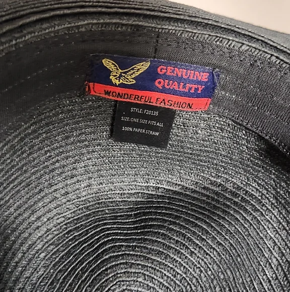 Elegant Black Wide-Brimmed Hat - Picture 5 of 6